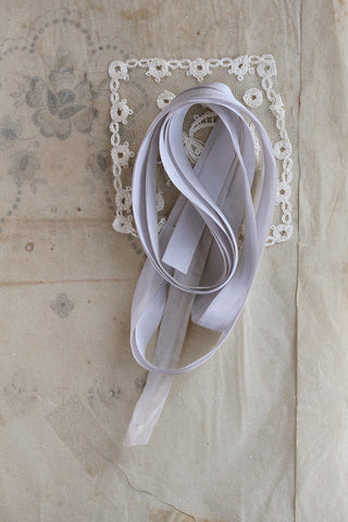 Found French Silk Taffeta Ribbon - Palest of Grey