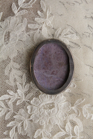 Polished Stone and Silver Plated Frame