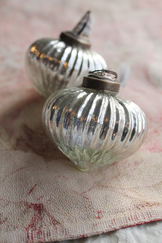 Beautiful Large Glass Lantern Decorations - Silver