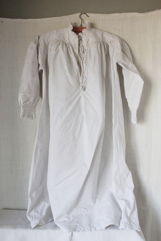 Beautiful Old Cotton Nightdress with Broderie Detailing