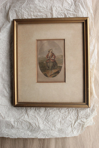 An Old Framed Baxter Print  - Dancing Colleen