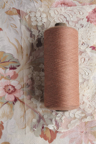 Large Antique French Patisserie Mill Spool - Dark Plaster Pink