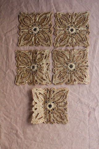 Sparkly Gold Floral Squares
