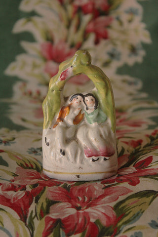 Very Old Staffordshire Pottery Ornament - Friendship