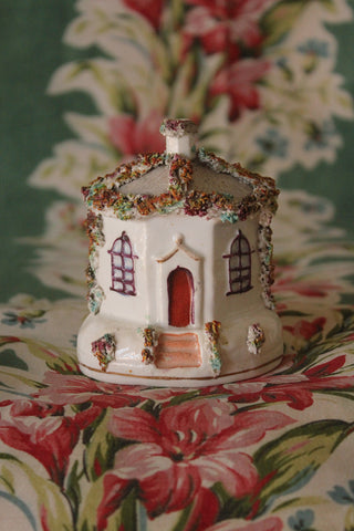 Old Victorian Staffordshire Pastille Burner - Little Cottage