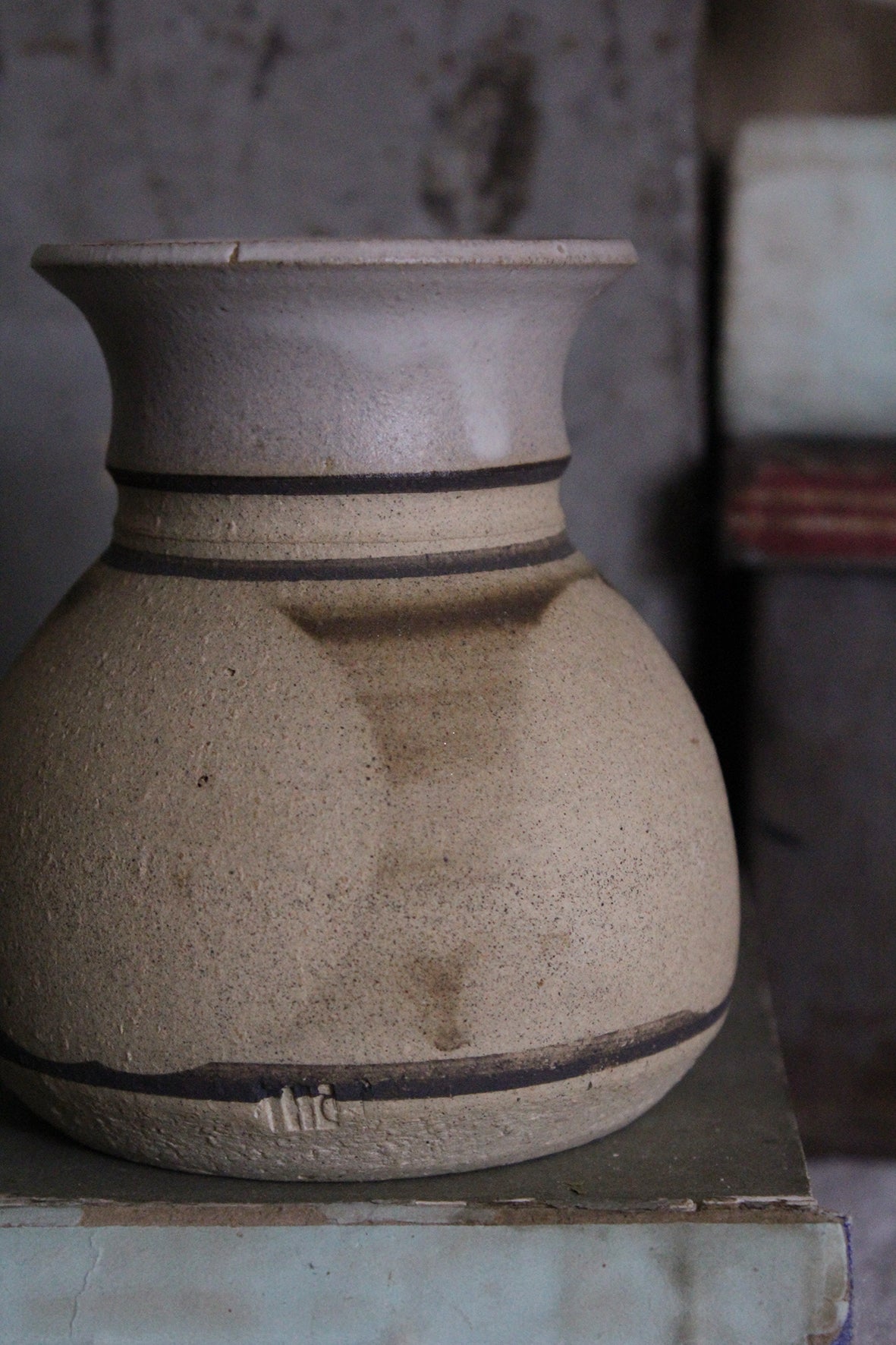 Vintage Studio Pottery Vase - Circles