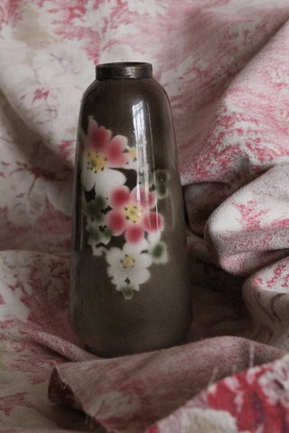Beautiful Antique Art Nouveau Floral Silver Necked Compton Vase