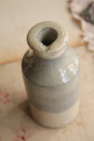 Rare Banded Stoneware Pouring Bottle