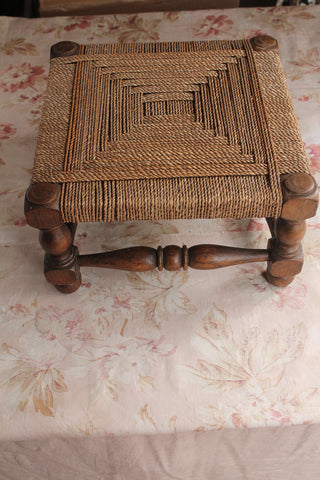 Vintage Audoux-Minet French Rope Stool