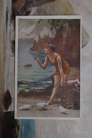 Collectable Postcard -  Feeding the Birds