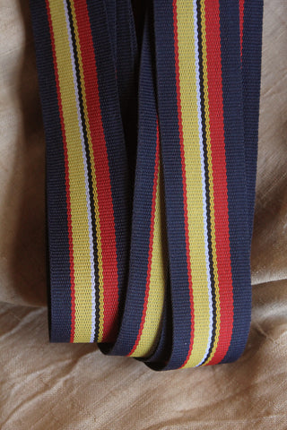 Vintage Milliner's Striped Ribbon -  Navy/Red/Yellow/White