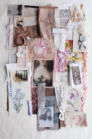 Old Hand Printed Wallpaper Panel - No.3