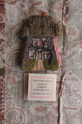 Rare Hand Embroidered Sunday School Sewing Case