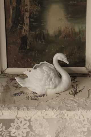 Elegant Old Bisque Swan