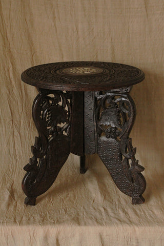 A Wonderful Old Portable Carved Indian Miniature Table