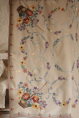 Beautiful Hand Embroidered Floral Thirties Cloth