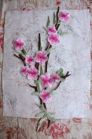 Vintage Embroidered Applique - Blossom Branch