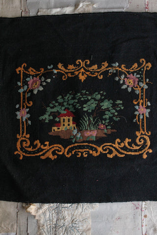 Vintage Detailed House & Blossom Tapestry Panel