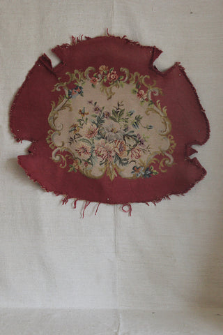 Exquisite Old Reclaimed Needlepoint - Floral Panel 2