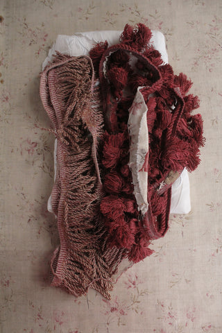 Furnishing Braids - Claret & Dusky Pink