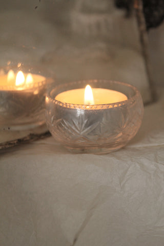 Beautiful Vintage Cut Glass Tea Light Holder