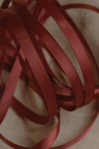 Vintage Double Satin Ribbon - Terracotta Rose