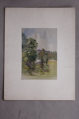 Old Watercolour Painting - A Walking View
