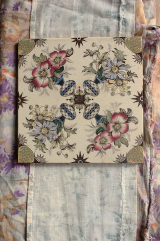 Old Rare Floral Tile - Vases of Flowers