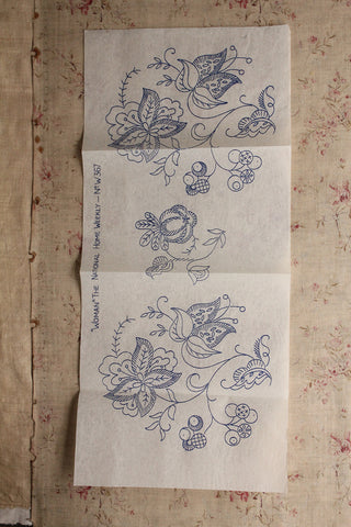 Large Vintage Embroidery Border Transfers (design 2)