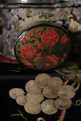 Vintage Indian Papier Mache Trinket Box (one)