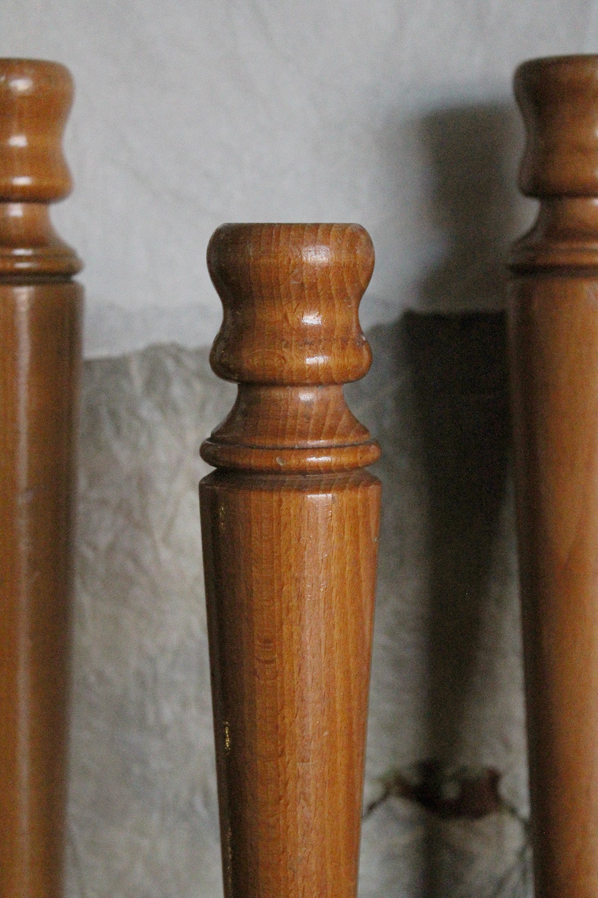 Trio of Large Wooden Candlesticks