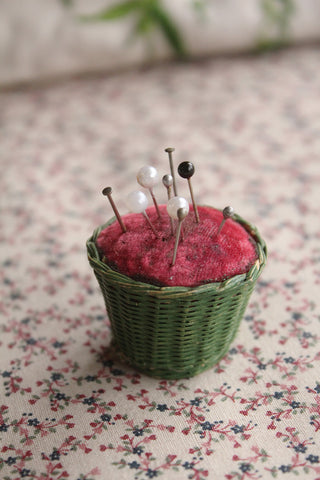 Little Rare Victorian Pin Cushion Basket
