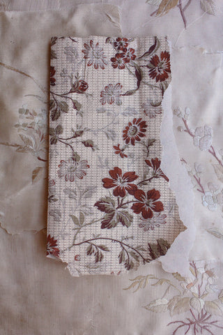 Small Panel of Old French Block Printed Wallpaper