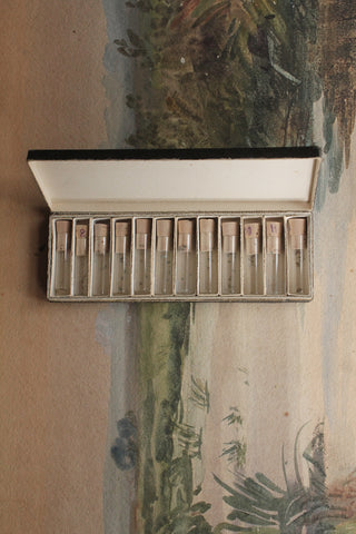 Rare little Watchmakers Box Of Glass Vessels