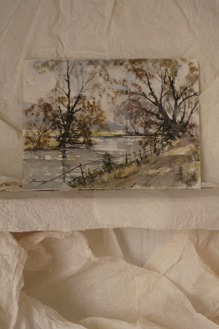 Winter Landscape Watercolour - River Walk