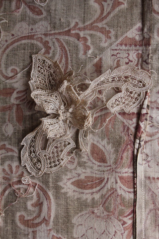 Beautiful Rare Examples of Sculptured Schiffli Linen Lace - Fragments (3)