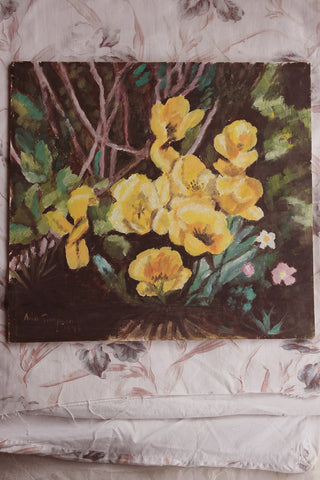 Vintage Floral Oil Painting - Wood Anemones