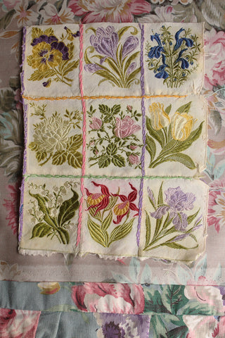 Beautiful Floral Hand Sewn Silk Panel - No.6