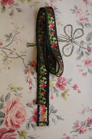 Vintage Embroidered Silk Ribbon - Rose Garland
