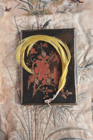 Vintage Fine Yellow Milliners Feathers