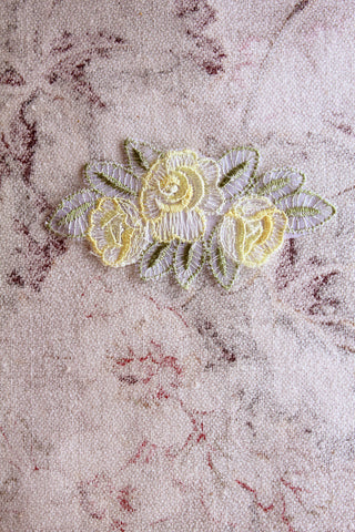 Vintage Rose Motif - Pale Yellow