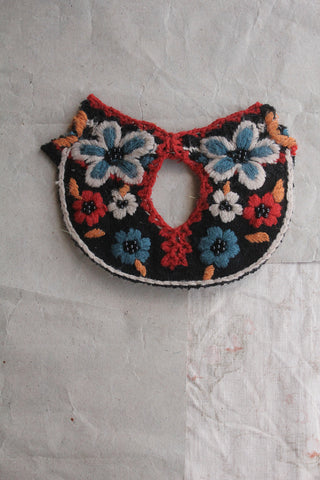 A lovely Thirties Hand Embroidered Reclaimed Wool Yoke Panel