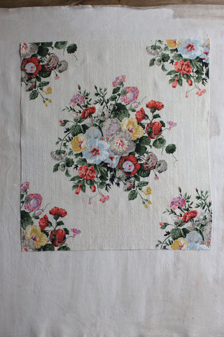 Old Screen Printed Arts and Crafts Linen