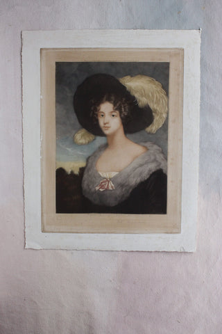 Beautiful Old Print - Unknown Lady (1)