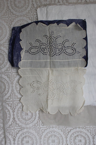 Old Eyelet Broderie Work on Original Backing Paper