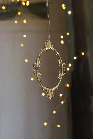 Detailed Antique Pressed Brass Frame Decoration
