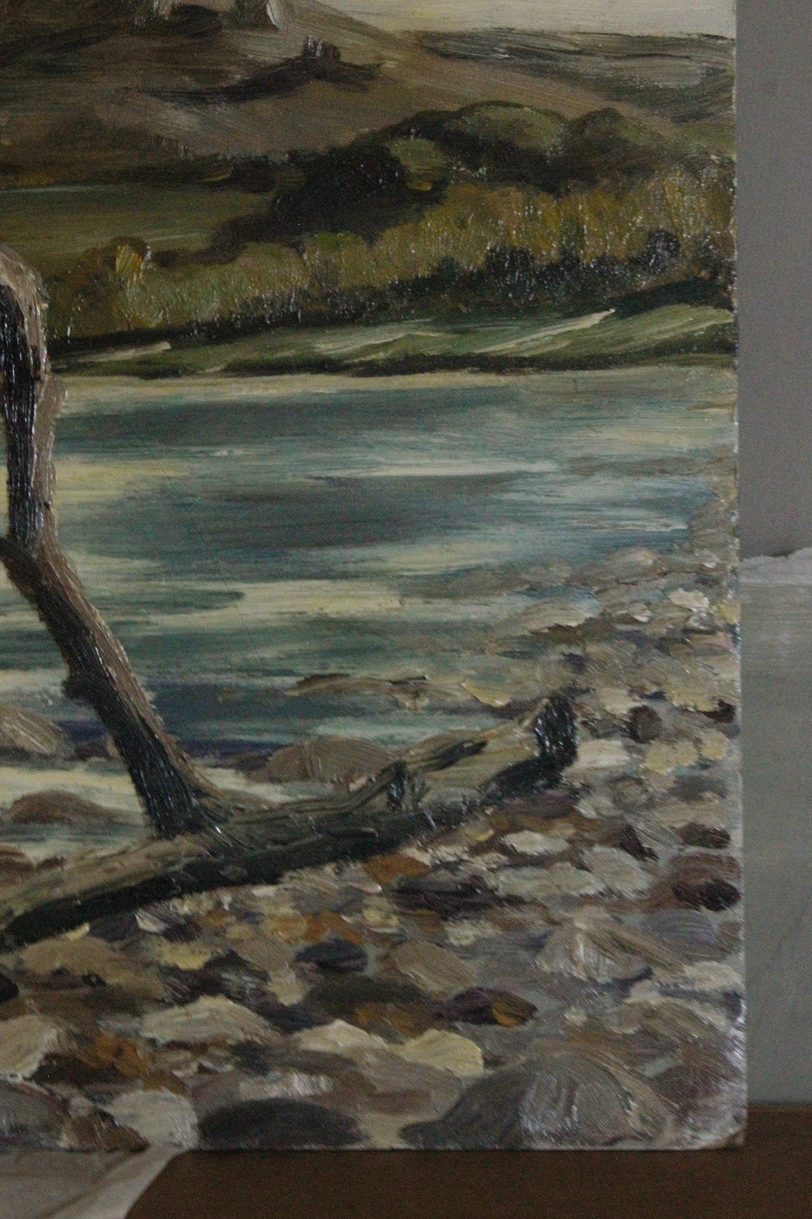 "The Drifted Branch" - Mid Century Oil Painting