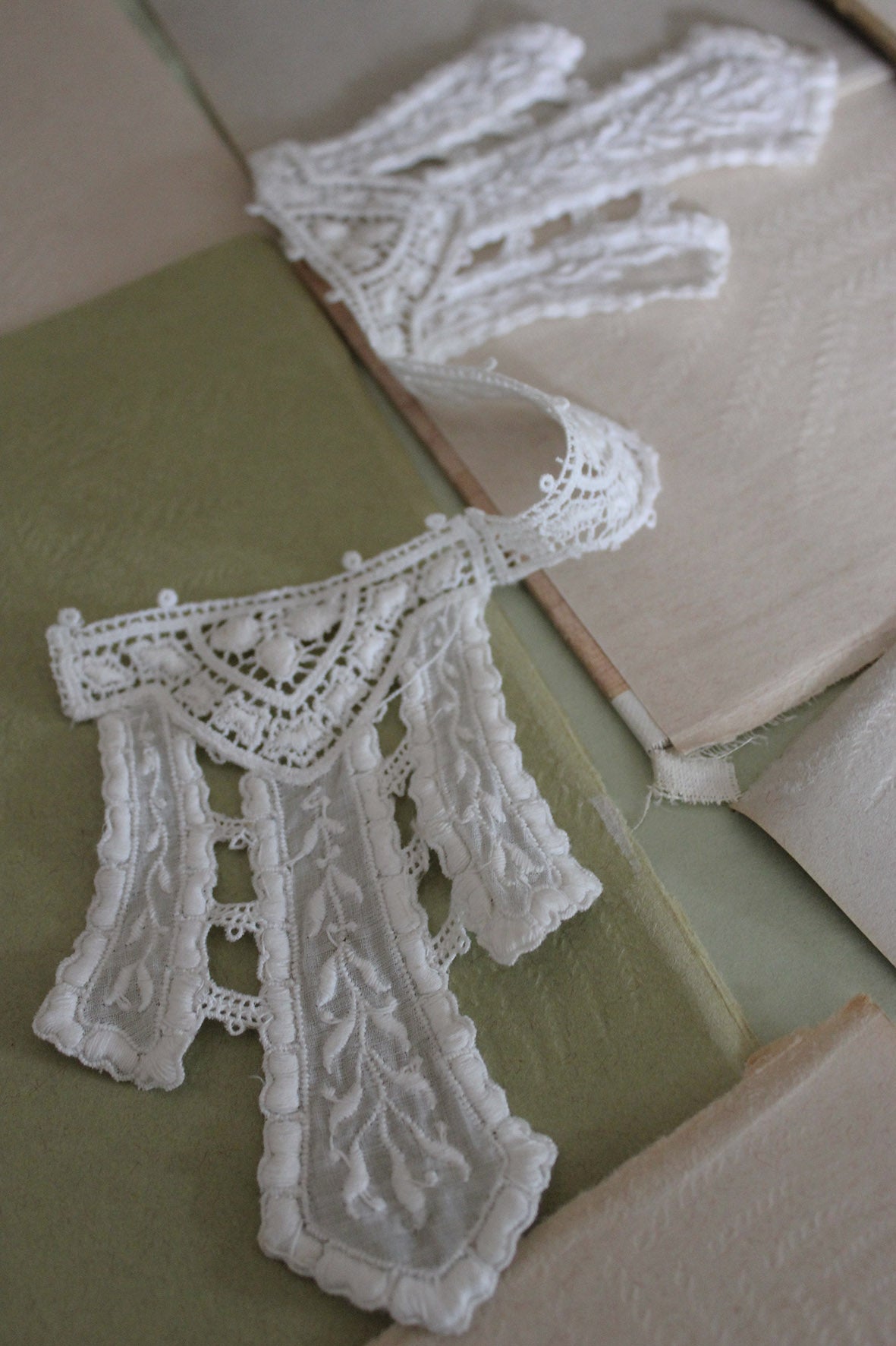 Antique White Cutwork Dress Panel/Collar