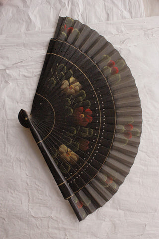 Vintage Floral Hand Painted Fan