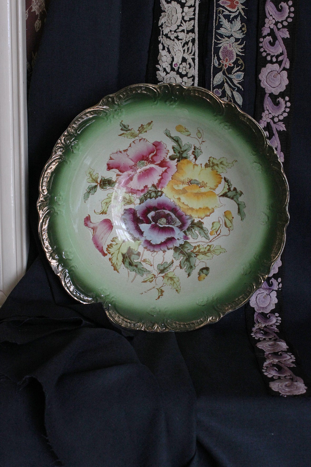A Beautiful Perfectly Imperfect Floral Semi Porcelain Large Serving Bowl